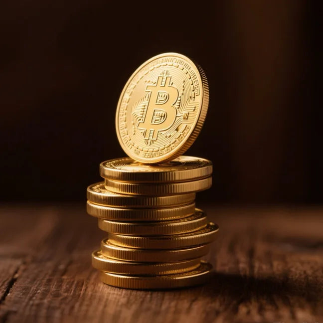 Pozłacana moneta kolekcjonerska Bitcoin