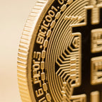 Pozłacana moneta kolekcjonerska Bitcoin