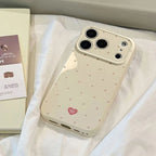 Etui na iPhone w kropki z serduszkami