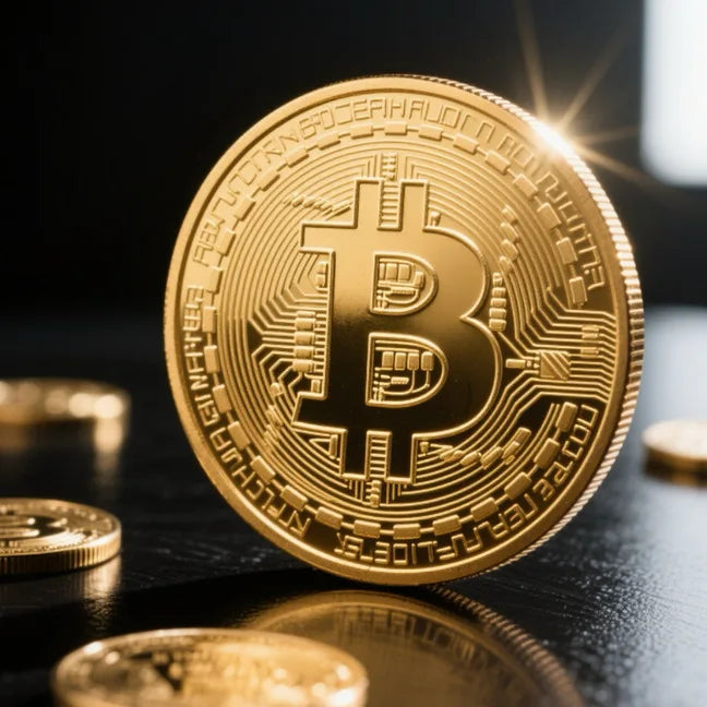 Pozłacana moneta kolekcjonerska Bitcoin