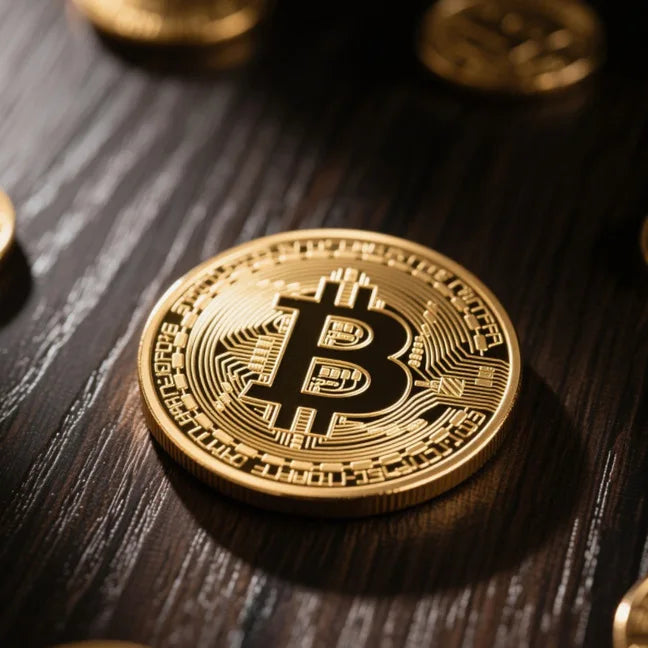 Pozłacana moneta kolekcjonerska Bitcoin